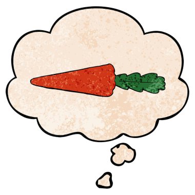 karikatür havuç ve grunge doku desen stil düşünce kabarcık