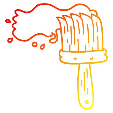 sıcak degrade çizgi çizim karikatür boya fırçası