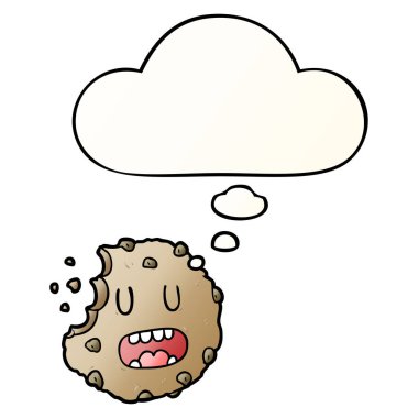 çizgi film çerez ve pürüzsüz degrade tarzında düşünce balonu