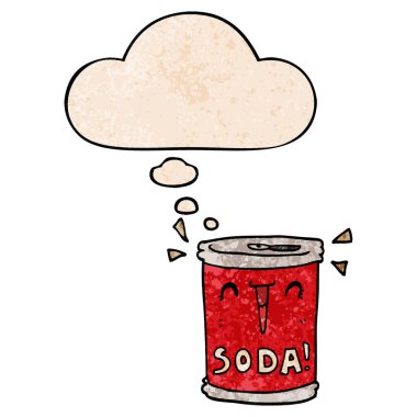 karikatür soda olabilir ve grunge doku desen st düşünce kabarcık