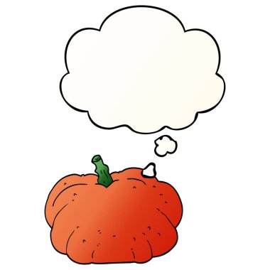 karikatür kabak ve pürüzsüz degrade tarzında kabarcık düşünce