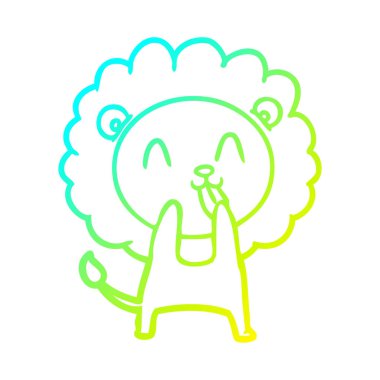 soğuk degrade çizgi çizim mutlu karikatür aslan