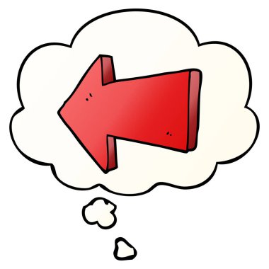 çizgi film işaret ok ve pürüzsüz degrade sty düşünce balonu