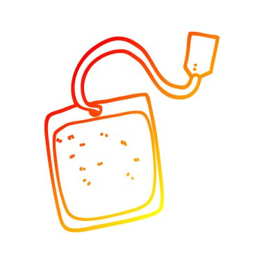 sıcak degrade çizgi çizim karikatür çay poşeti