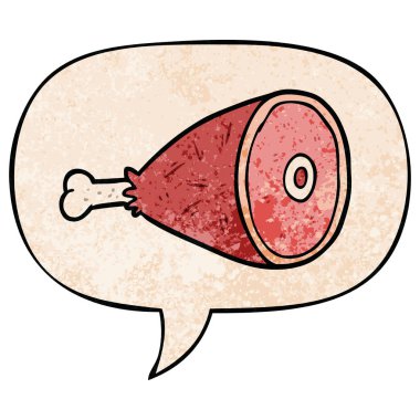 retro doku st et ve konuşma balonu pişmiş karikatür bacak