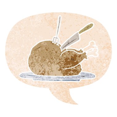 retro dokulu tarzda karikatür türkiye ve konuşma balonu