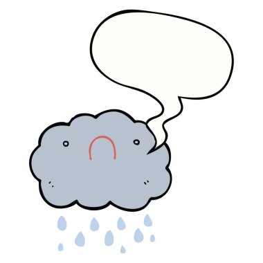 sevimli karikatür bulut ve konuşma balonu