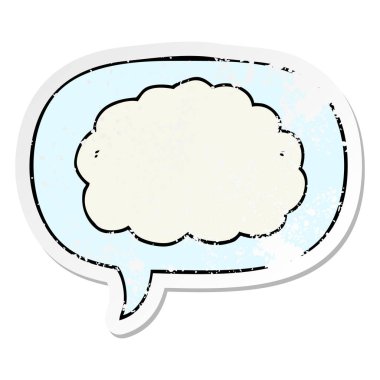 karikatür bulut ve konuşma balonu sıkıntılı etiket