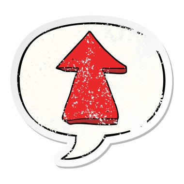 karikatür işaret ok ve konuşma balonu sıkıntılı etiket