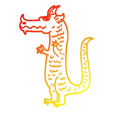 sıcak degrade çizgi çizim karikatür ejderha