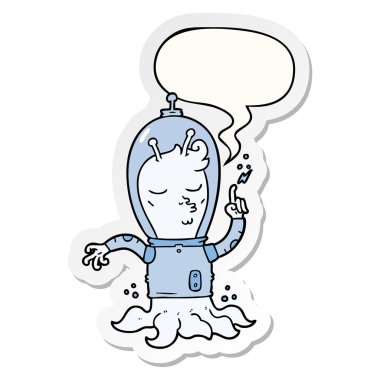 karikatür yabancı ve konuşma balonu etiket