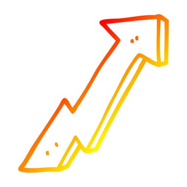 sıcak degrade çizgi çizim karikatür pozitif büyüme oku