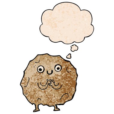 çizgi film rock karakteri ve grunge doku patt düşünce balonu