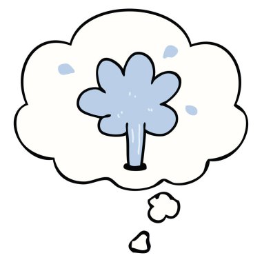 karikatür su ve düşünce balonu fışkırtma