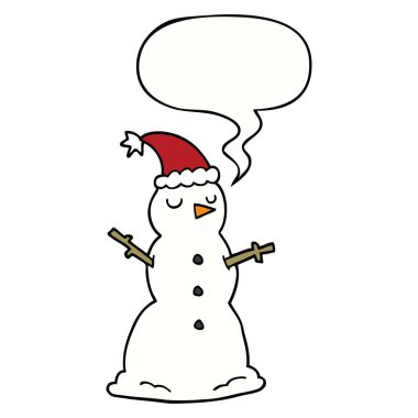 karikatür kardan adam ve konuşma balonu