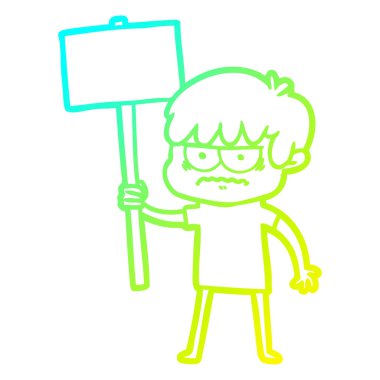 soğuk degrade çizgi çizim rahatsız karikatür çocuk