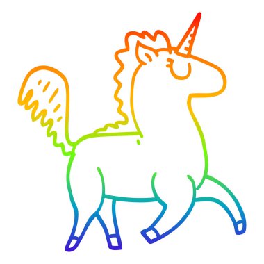 gökkuşağı gradyan çizgi çizim karikatür tek boynuzlu at