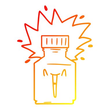 sıcak degrade çizgi çizim karikatür hap kavanoz