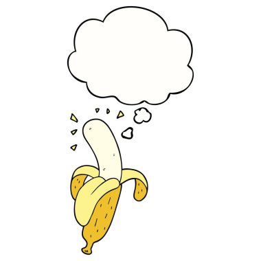 karikatür muz ve düşünce balonu