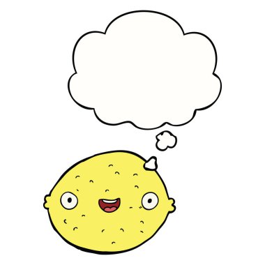 karikatür limon ve düşünce balonu