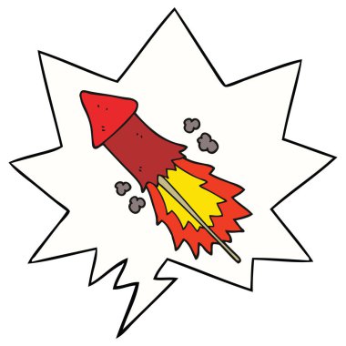 karikatür fişek ve konuşma balonu