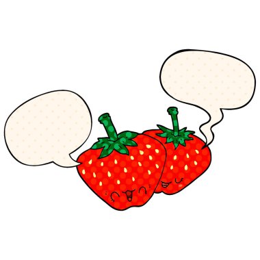 çizgi film çilek ve çizgi roman tarzında konuşma balonu