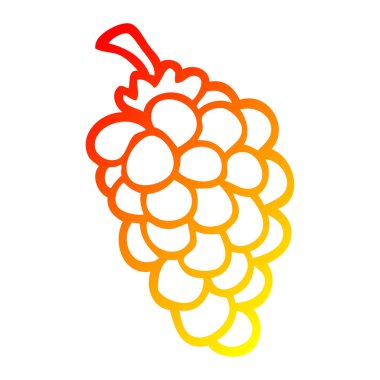 üzüm sıcak degrade çizgi çizim karikatür demet