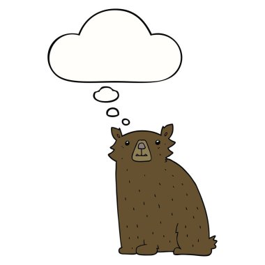 karikatür ayı ve düşünce balonu