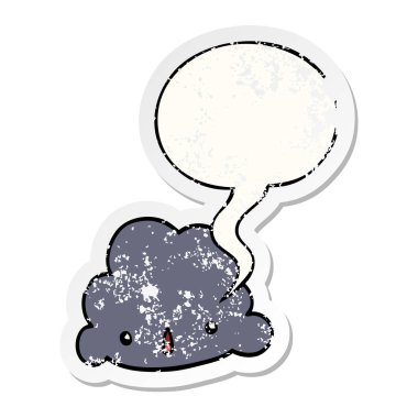 karikatür bulut ve konuşma balonu sıkıntılı etiket