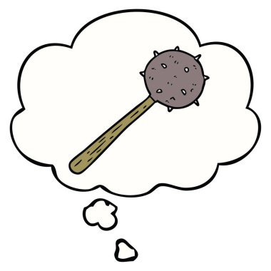 karikatür topuz ve düşünce balonu