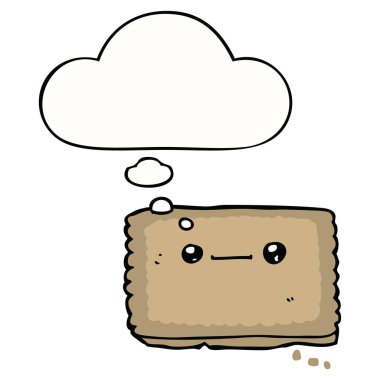 karikatür bisküvi ve düşünce kabarcık