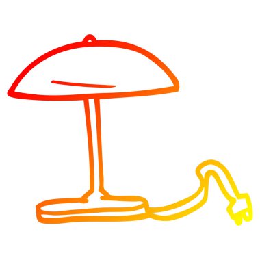 sıcak degrade çizgi çizim karikatür masa lambası