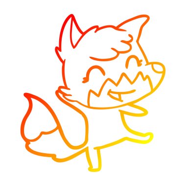 sıcak degrade çizgi çizim mutlu karikatür tilki