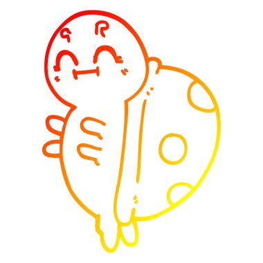 sıcak degrade çizgi çizim sevimli karikatür uğur böceği