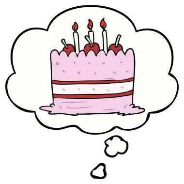 karikatür pasta ve düşünce balonu