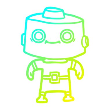 soğuk degrade çizgi çizim karikatür robot
