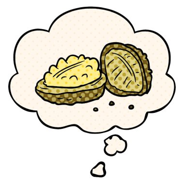 çizgi film ceviz ve çizgi roman tarzında düşünce balonu
