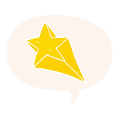 retro tarzında karikatür çekim yıldız ve konuşma balonu