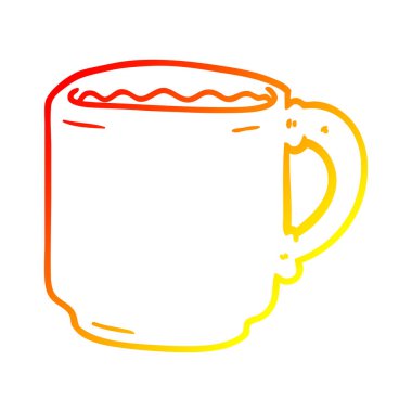 sıcak degrade çizgi çizim karikatür kahve kupa