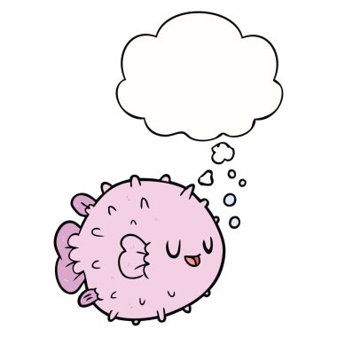 karikatür balon balığı ve düşünce balonu