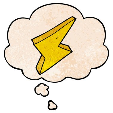karikatür yıldırım ve grunge doku desen s düşünce balonu