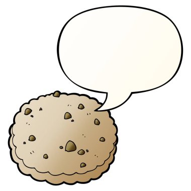 karikatür bisküvi ve konuşma balonu pürüzsüz degrade tarzında