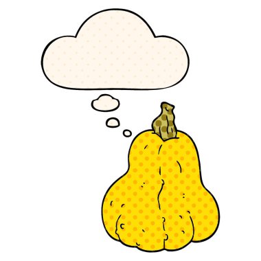 çizgi roman tarzında karikatür kabak ve düşünce balonu