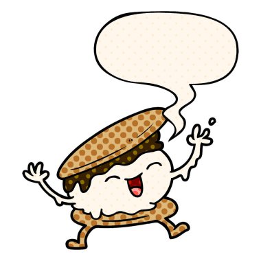 çizgi roman tarzında smore karikatür ve konuşma balonu