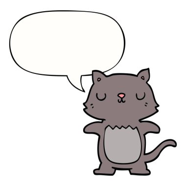 karikatür kedi ve konuşma balonu