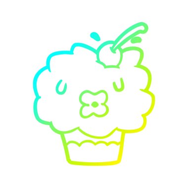 soğuk degrade çizgi çizim komik cupcake