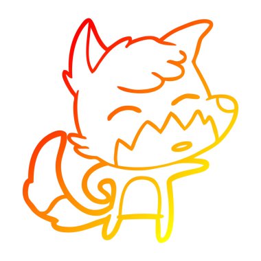 sıcak degrade çizgi çizim karikatür tilki