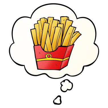 çizgi film kızartması ve pürüzsüz degrade tarzında düşünce balonu