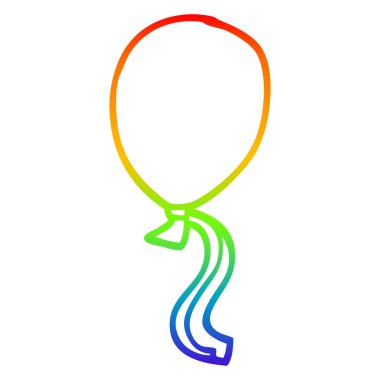 gökkuşağı gradyan çizgi çizim karikatür kırmızı balon