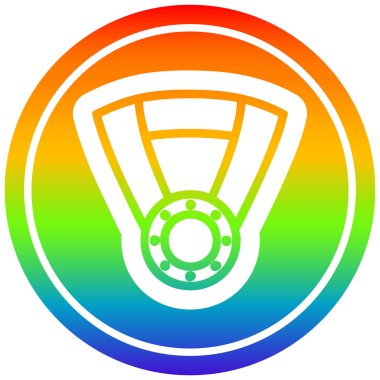 gökkuşağı spektrumlu madalya ödülü dairesel